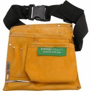 EXTOL CRAFT Vrecko na náradie, jednodielne, 5 vreciek, plastová spona, s opaskom, kožené, EXTOL CRAFT