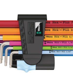 WERA Sada nerezových imbusových kĺúčov Hex-Plus Multicolour Imperial Stainless 1, 9 dielna