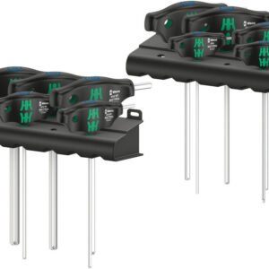 WERA Sada skrut. Hex-Plus HF imperial s T rukoväťou, 10 dielna + 2 x stojan Set 1