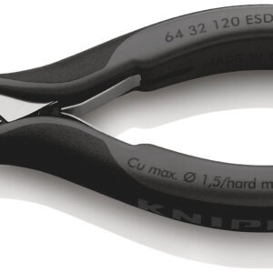 KNIPEX Kliešte cvikacie čelné so šikmými brity pre elektroniku 6432120ESD