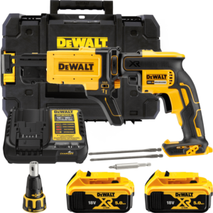 DEWALT 18V XR Aku skrutkovač na sadrokartón, 2x 5,0 Ah DCF620P2K-QW