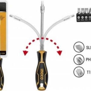 INGCO Skrutkovač FLEXI + bity sada 12ks INGCO