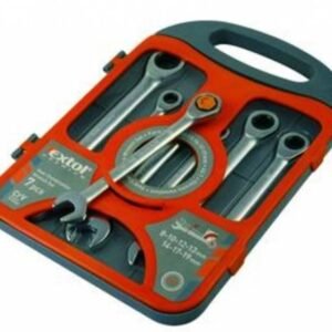 EXTOL PREMIUM Kľúče očko-vidlica račnové 45 zubov 7-diel. EP