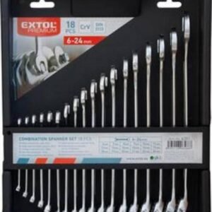 EXTOL PREMIUM Kľúče očko-vidlicové, 18-dielna sada