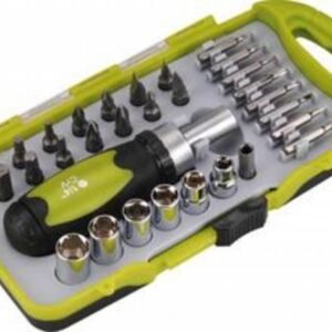 EXTOL CRAFT Skrutkovač račňový, nástrčné kľúče a bity, 30-dielna sada