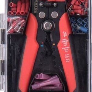 EXTOL PREMIUM Kliešte odizolovacie a krimpovacie s konektormi, pre káble 0,2-6,0mm2, sada 231ks