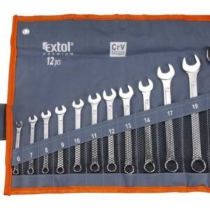 EXTOL PREMIUM Kľúče očko-vidlicové Cr-V, 12-dielna sada, 6-22mm
