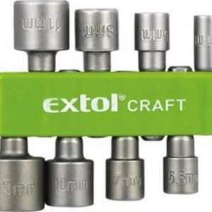EXTOL CRAFT Hlavice nástrč. so 6-hrannou stopkou 1/4", sada 8.dielna