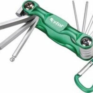 EXTOL CRAFT Kľúče imbus, 7-dielna sada, 1,5-2-2,5-3-4-5-6mm, mix farieb: zelená, modrá, žltá, skladací obal