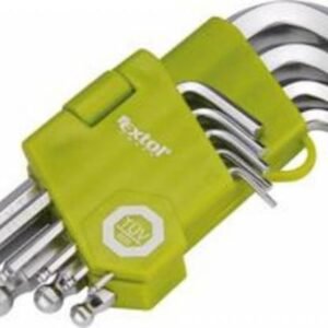 EXTOL CRAFT L-kľúče imbus krátke, 9-dielna sada, 1,5-2-2,5-3-4-5-6-8-10mm, s guľôčkou