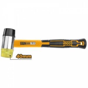 Kinekus INGCO gumové kladivo 40 mm, dvojstranné (guma/silikón), sklolaminátová rukoväť, 580 g, 295 mm