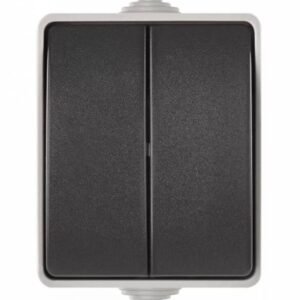 EMOS Prepínač nástenný č. 5 IP54, 2 tlačidlá