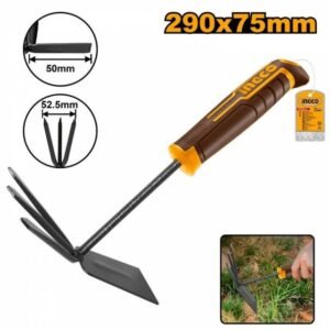 INGCO Motyčka záhradná, rovná, malá + 3 zuby, 290x75mm, INGCO