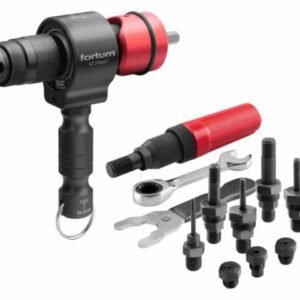 FORTUM Nadstavec s rukoväťou na nitovanie, sada 2ks, nity 2,4-6,4mm, matice M3-M12, pre akumulátorovú